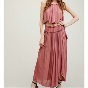 Free People Endless Summer Shell Top Long Slit Skirt Set XS